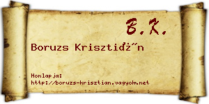 Boruzs Krisztián névjegykártya
